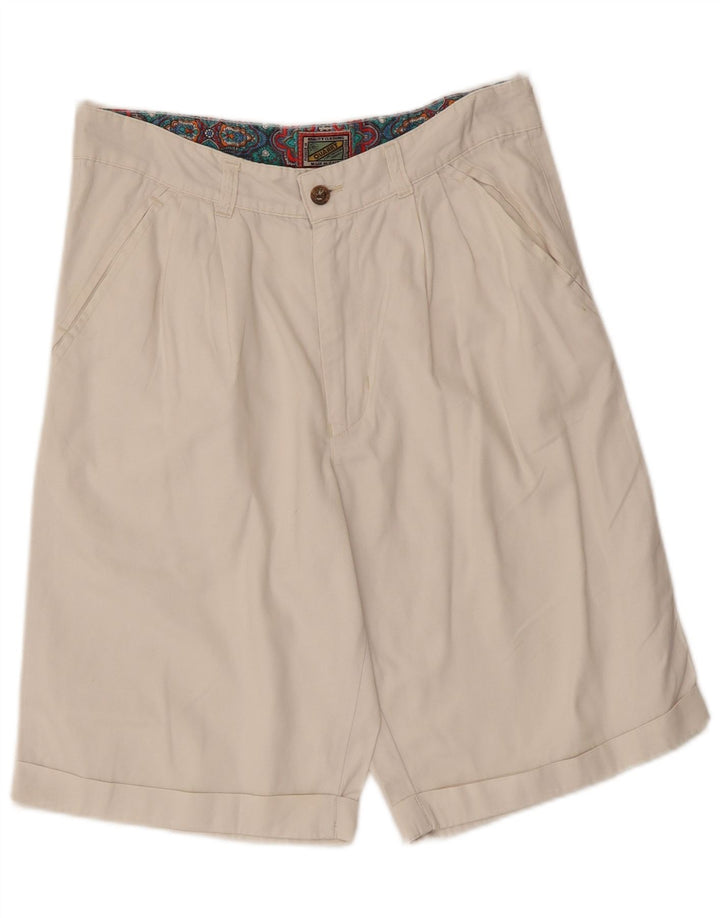 QUARRY Pantalones cortos chinos pegados para hombre W31 Algodón blanco mediano