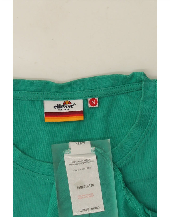 ELLESSE Mens Heritage Graphic Camiseta Top Algodón Turquesa Medio