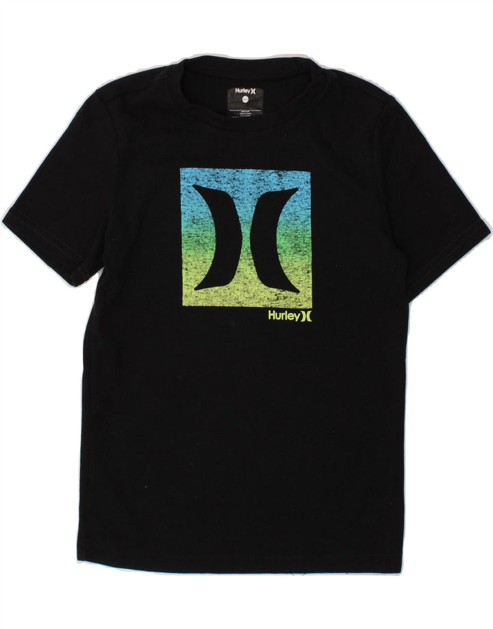 HURLEY Boys Graphic T-Shirt Top 10-11 Years Black Vintage Hurley and Second-Hand Hurley from Messina Hembry 