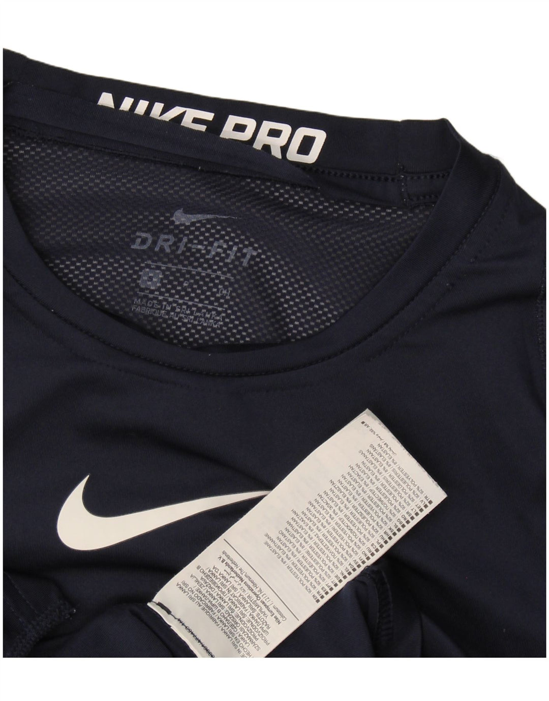 Nike Mens Dri Fit Top manga larga pequeño poliéster azul marino