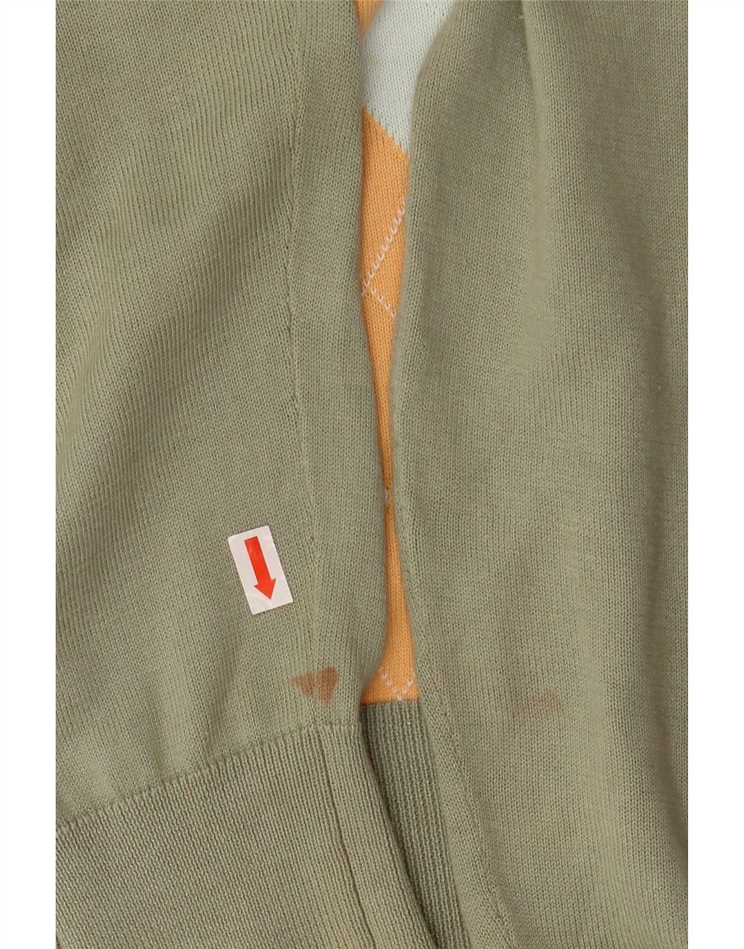 PRINGLE Suéter tipo jersey con cuello en V para mujer UK 44 Medium Khaki Argyle/Diamond