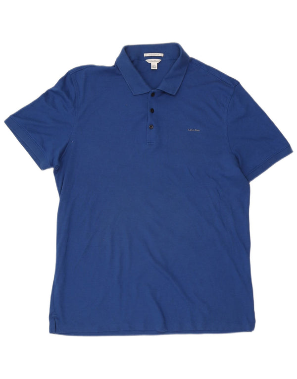 CALVIN KLEIN Polo para hombre grande azul algodón