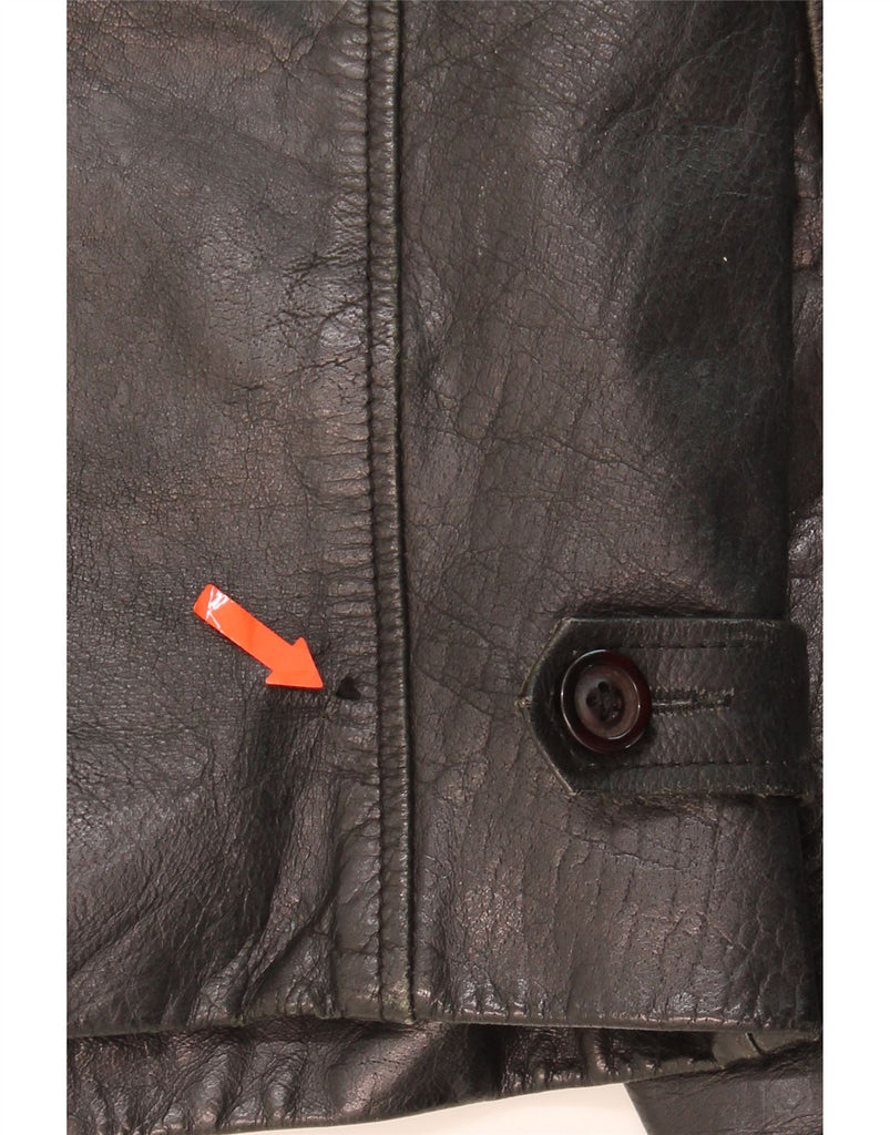 CATERPILLAR Mens Leather Jacket UK 40 Large Black Leather Vintage Caterpillar and Second-Hand Caterpillar from Messina Hembry 