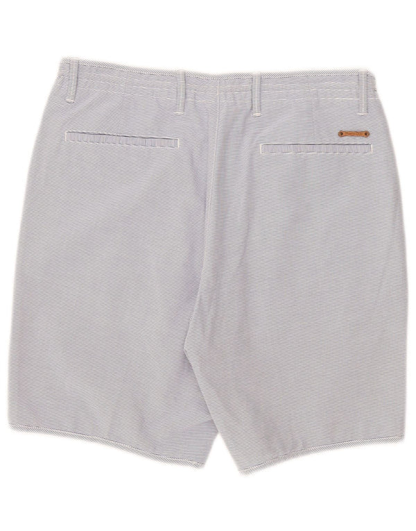Massimo Dutti Pantalones cortos chinos para hombre EU 42 Large W32 Algodón a rayas azules