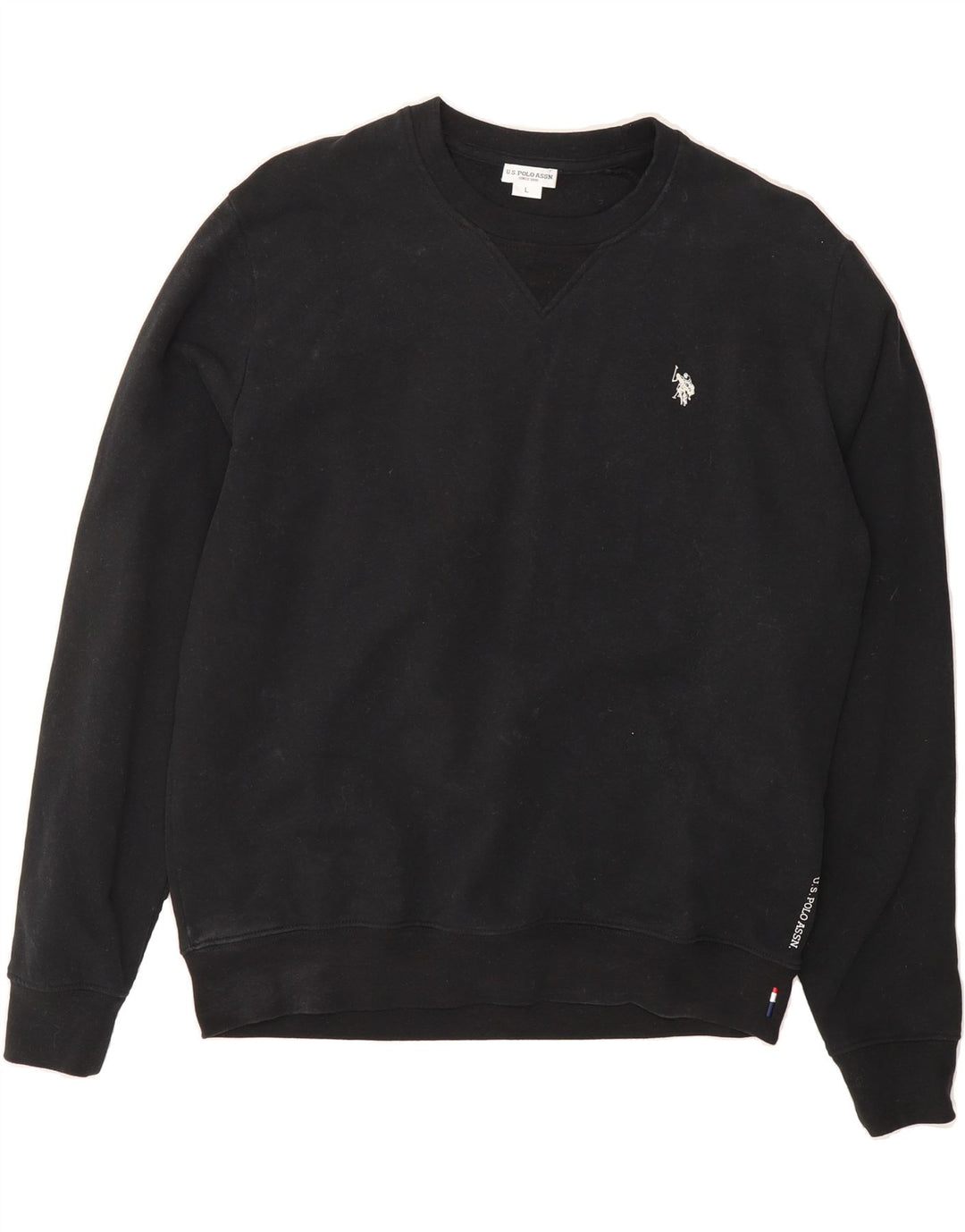 U.S. POLO ASSN. Mens Sweatshirt Jumper Large Black Cotton Vintage U.S. Polo Assn. and Second-Hand U.S. Polo Assn. from Messina Hembry 