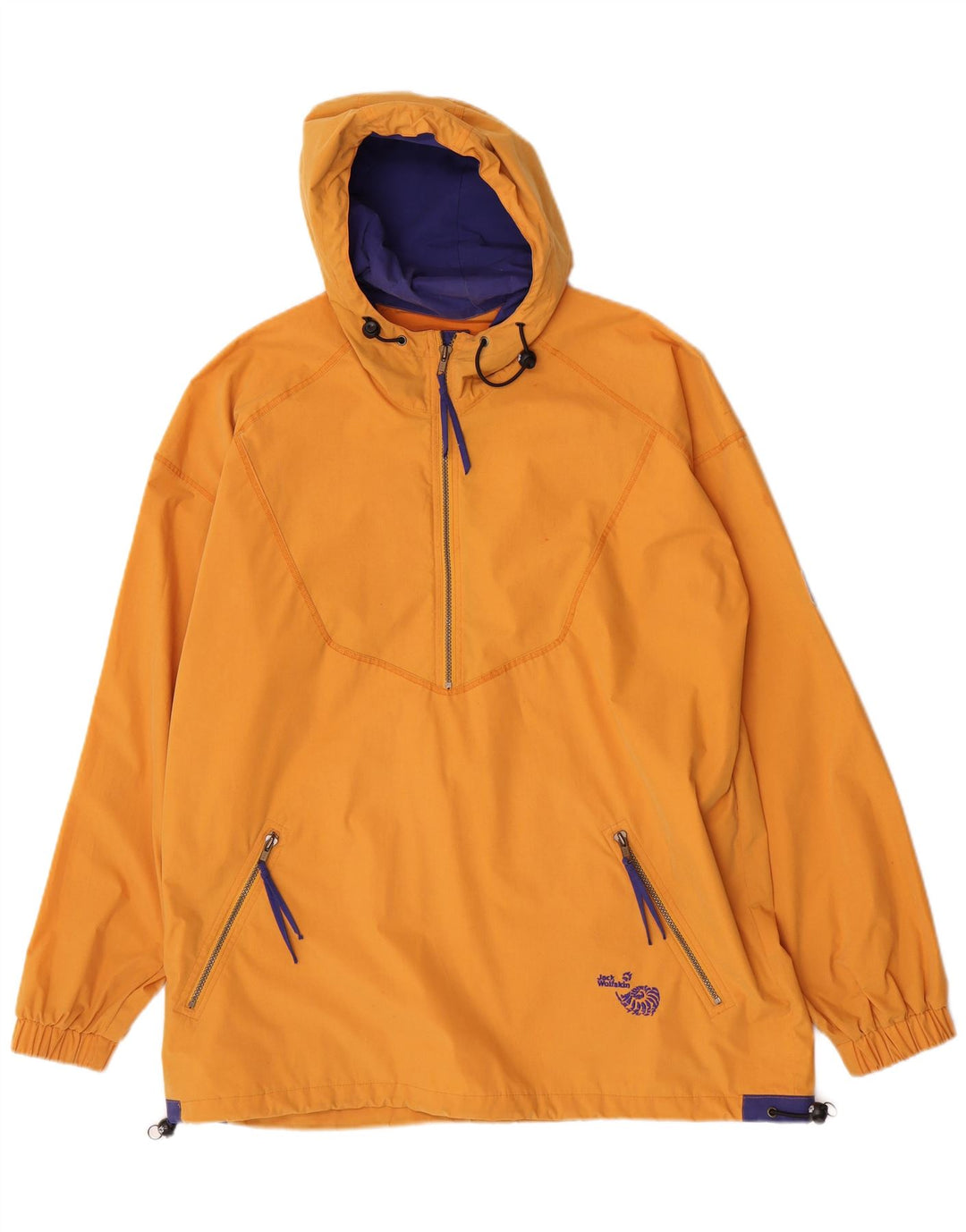 Jack Wolfskin Chaqueta anorak con capucha para hombre UK 42 XL Poliéster amarillo