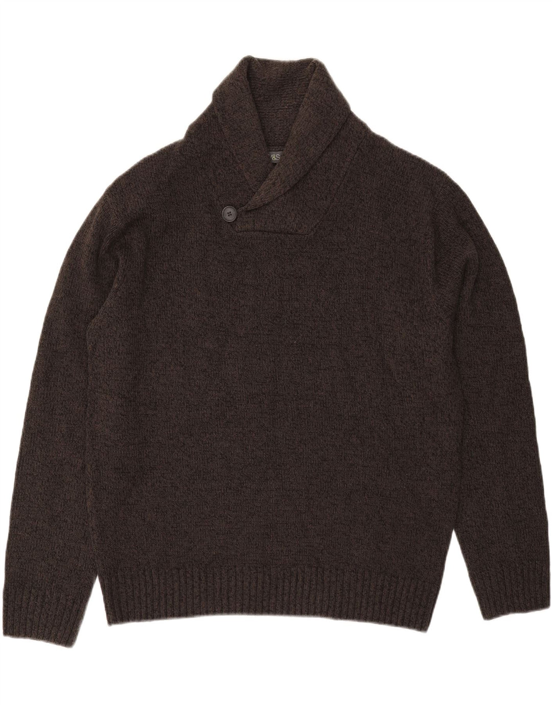 Marks & Spencer Suéter con cuello tipo chal para hombre XL Acrílico gris