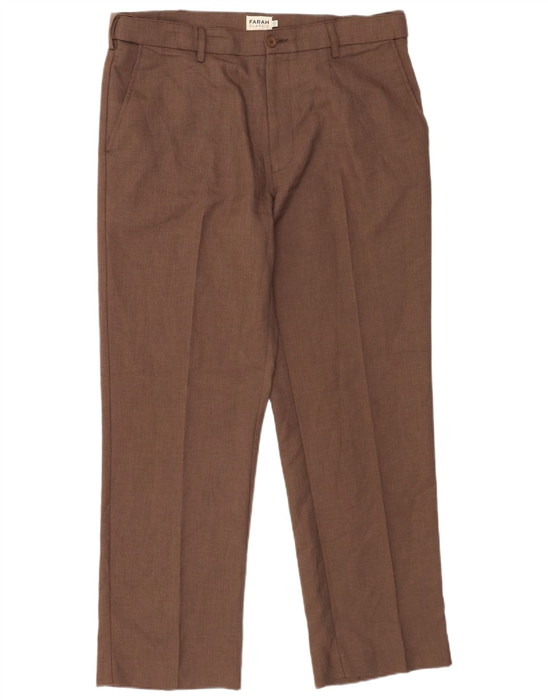 Farah Pantalón chino de corte clásico para hombre W36 L29 Poliéster marrón
