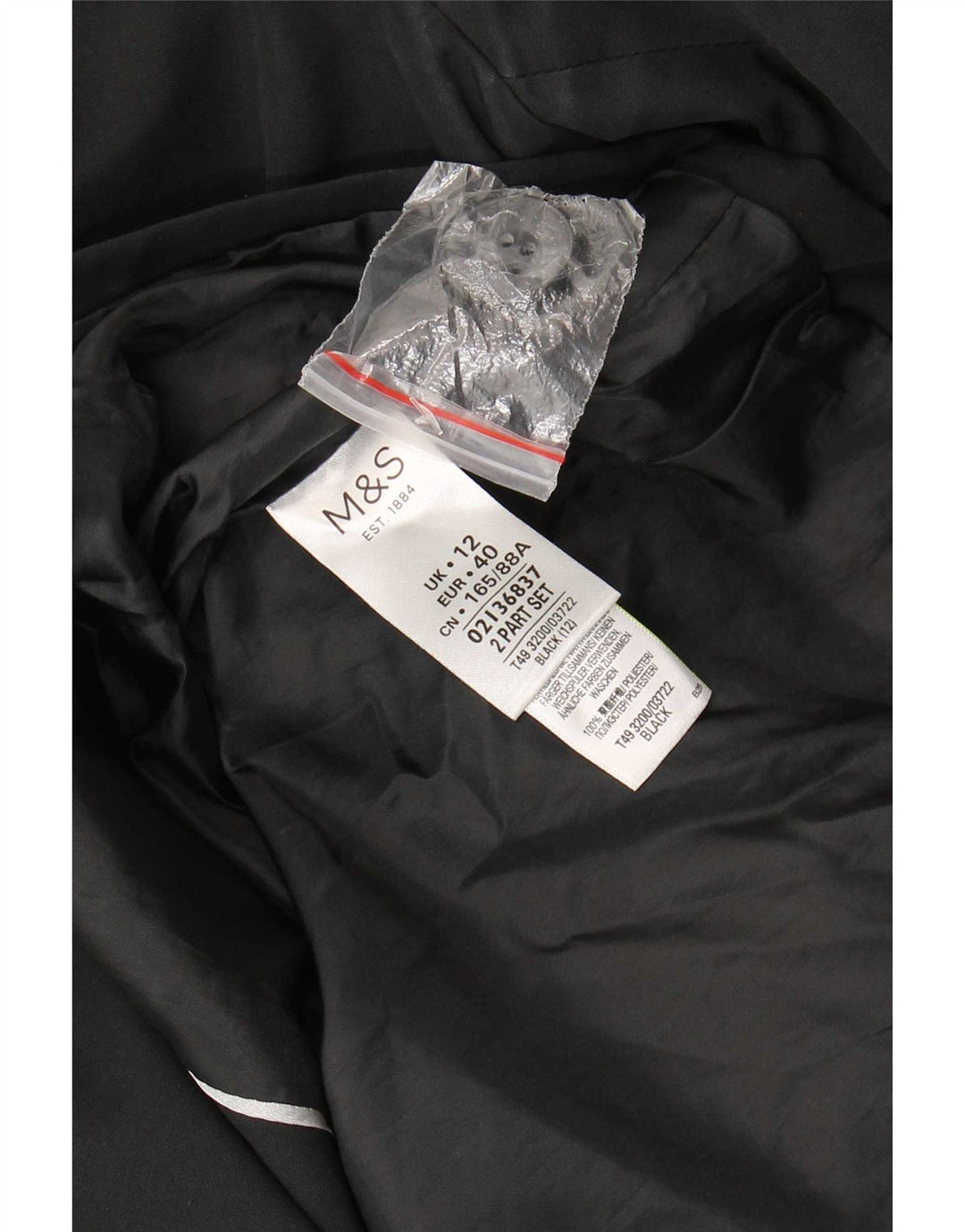 Marks & Spencer Gabardina para mujer UK 40 Mediano Poliéster negro