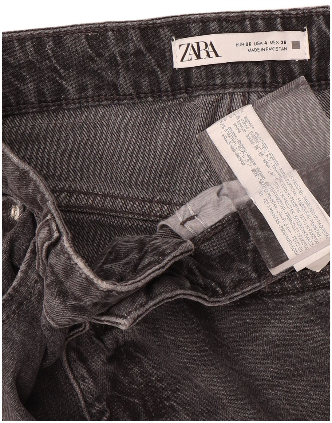 ZARA Mujer Vaqueros Slim EU 36 XS W26 L28 Gris