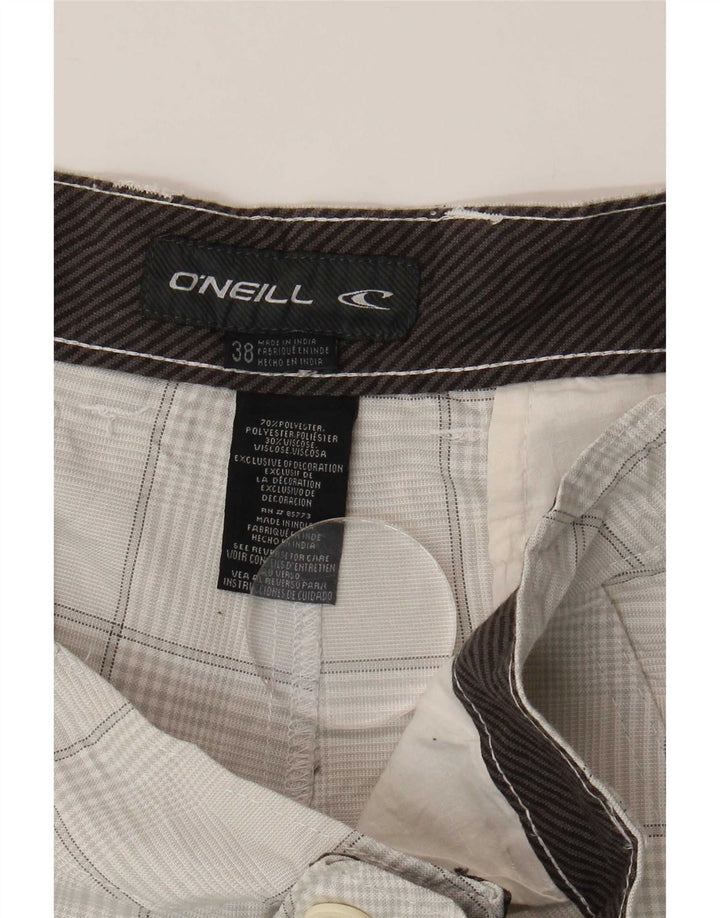 O'Neill Pantalones cortos chinos para hombre W38 XL Poliéster a cuadros grises