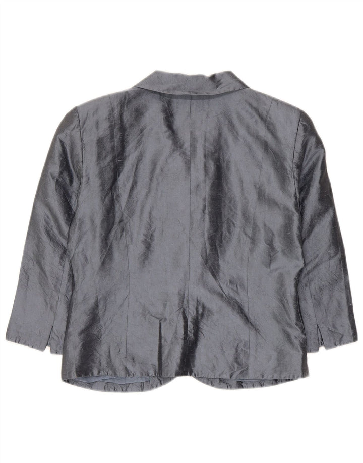 Blunauta Chaqueta corta para mujer con 6 botones IT 42 Seda gris medio