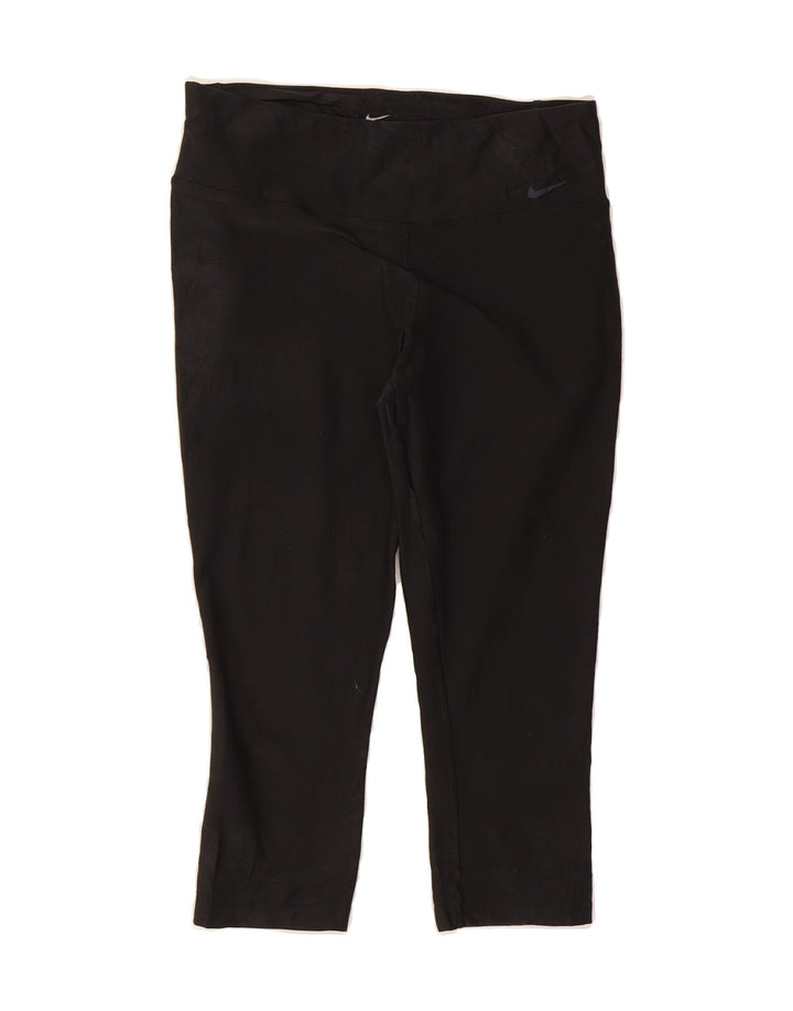 NIKE Womens Dri Fit Capri Leggings UK 12 Medium  Black Polyester Vintage Nike and Second-Hand Nike from Messina Hembry 