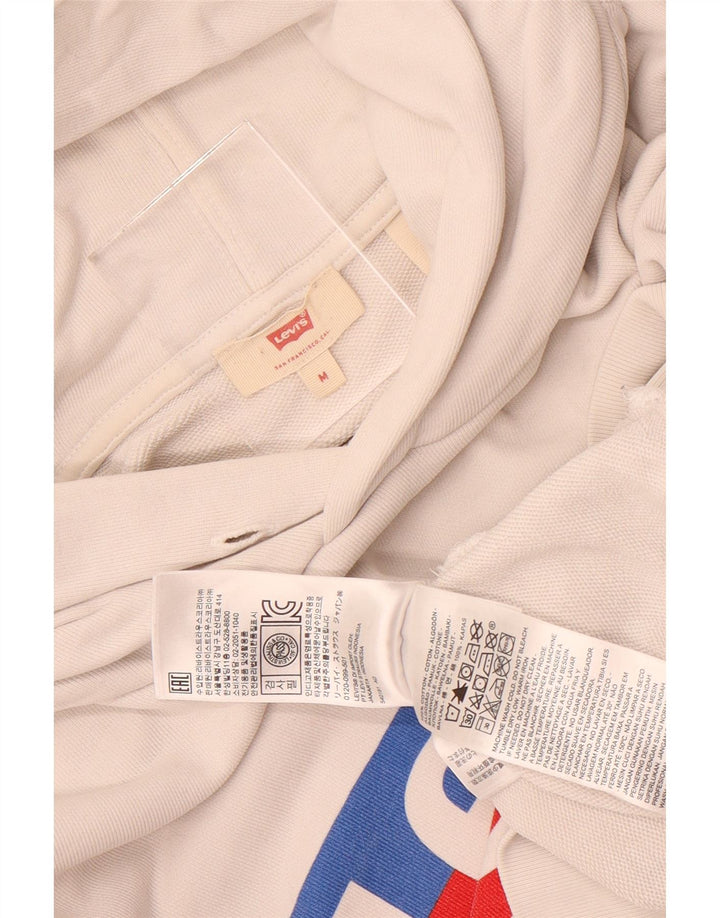 Levi's Jersey con capucha de gran tamaño con gráfico para mujer Reino Unido 14 Algodón blanco mediano