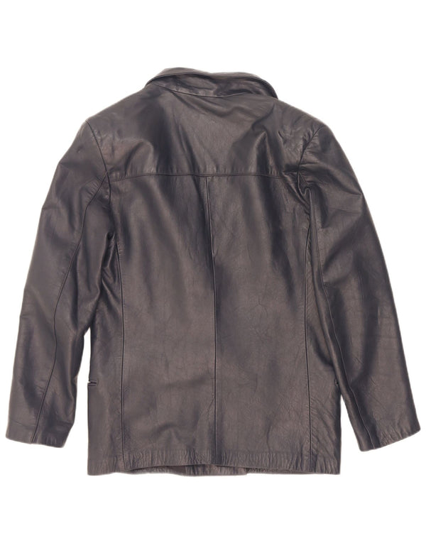 Broadway Chaqueta Blazer de Cuero con Doble Botonadura para Mujer UK 10 Small Azul Marino