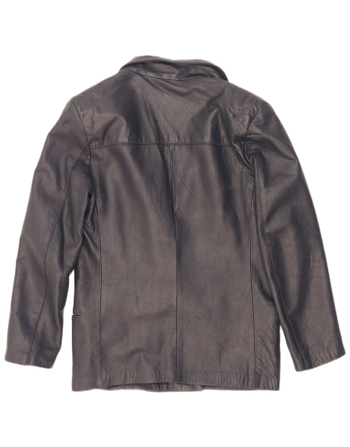 Broadway Chaqueta Blazer de Cuero con Doble Botonadura para Mujer UK 10 Small Azul Marino