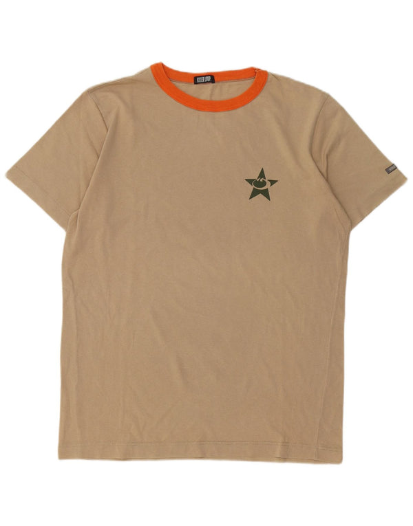 Killer Loop - Camiseta gráfica para hombre, talla grande, algodón beige