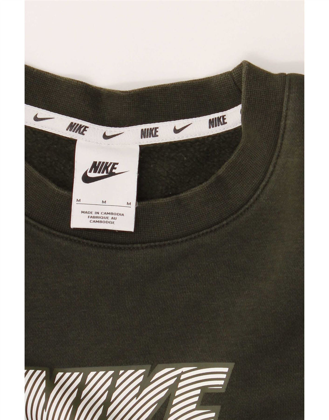 Nike Hombre Sudadera con gráfico tipo jersey de algodón color block en color caqui mediano