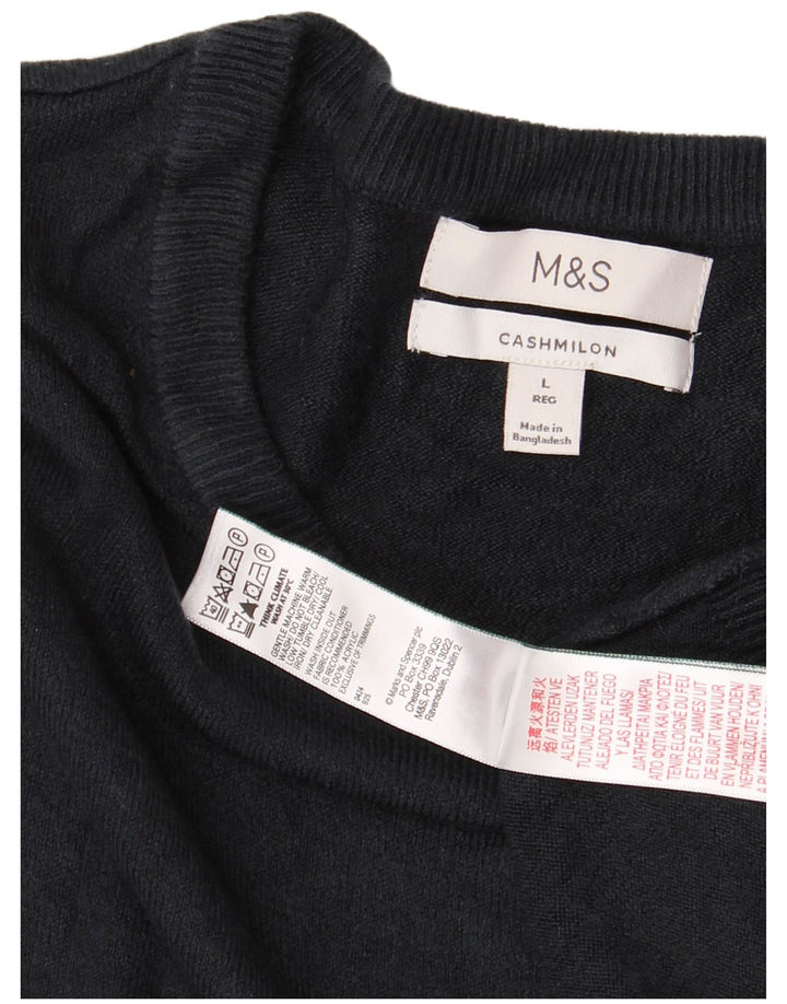 MARKS & SPENCER Suéter tipo jersey con cuello redondo para hombre Acrílico azul marino grande