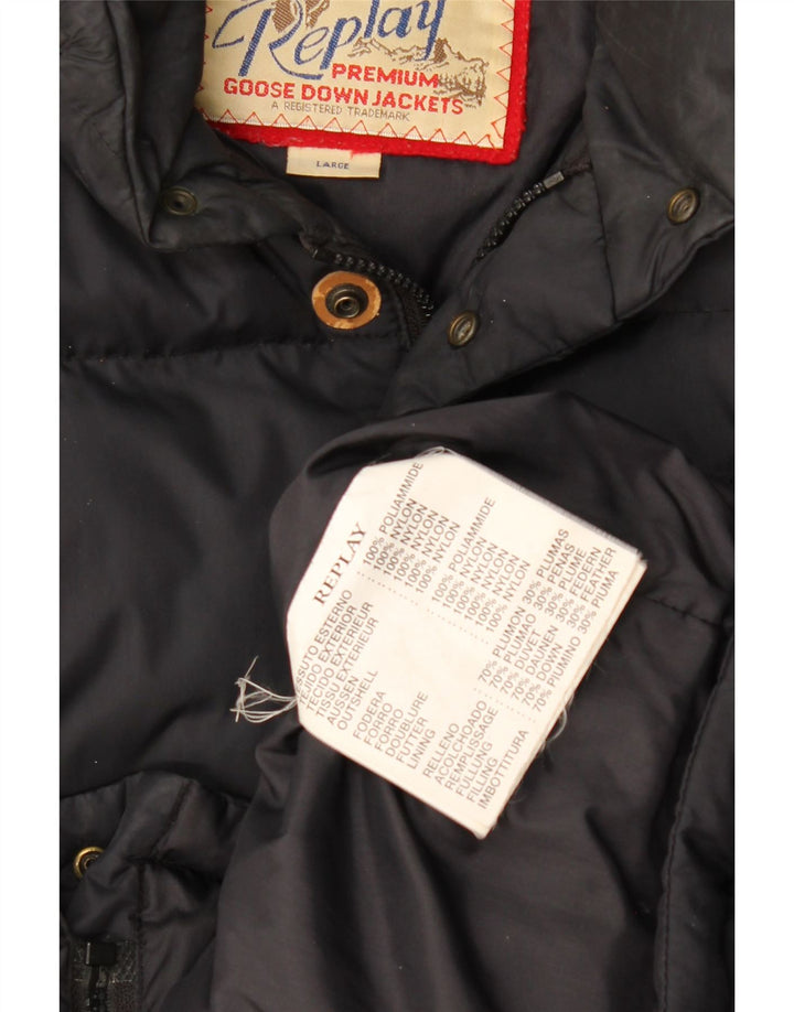 Replay Chaqueta acolchada holgada para hombre UK 40 Large Poliamida negra