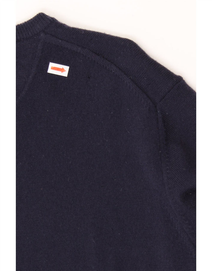 HENRY COTTONS Jersey con cuello en V para hombre, talla grande, azul marino