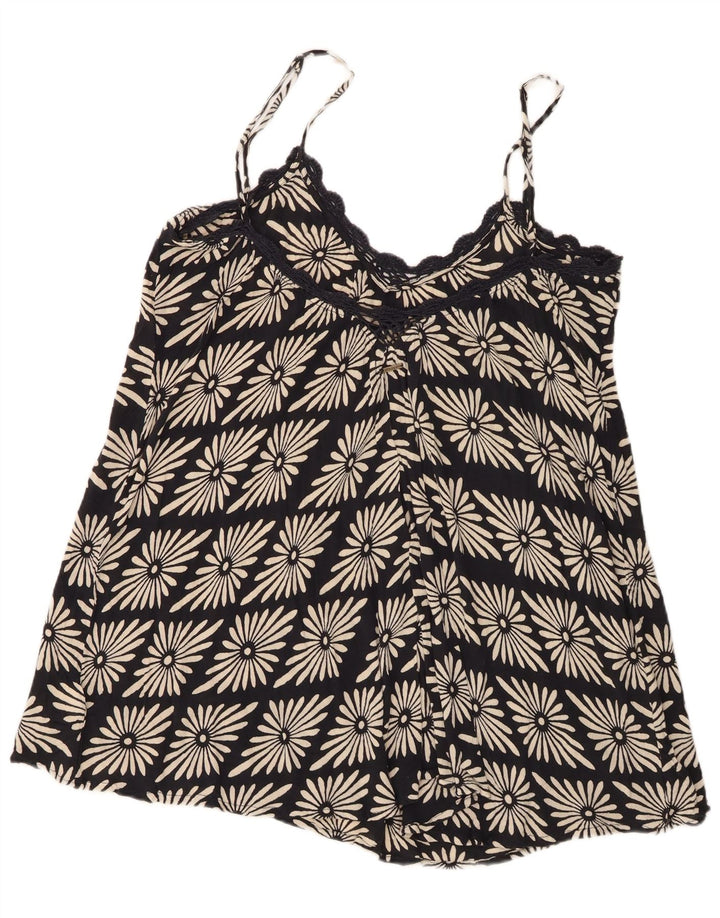 Volcom Cami Top para mujer UK 40 Grande Viscosa floral negra