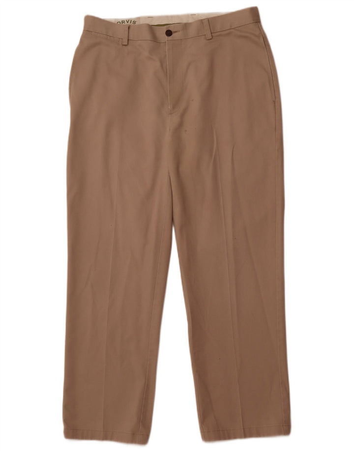 Pantalón chino recto Orvis para hombre W34 L30 Algodón beige