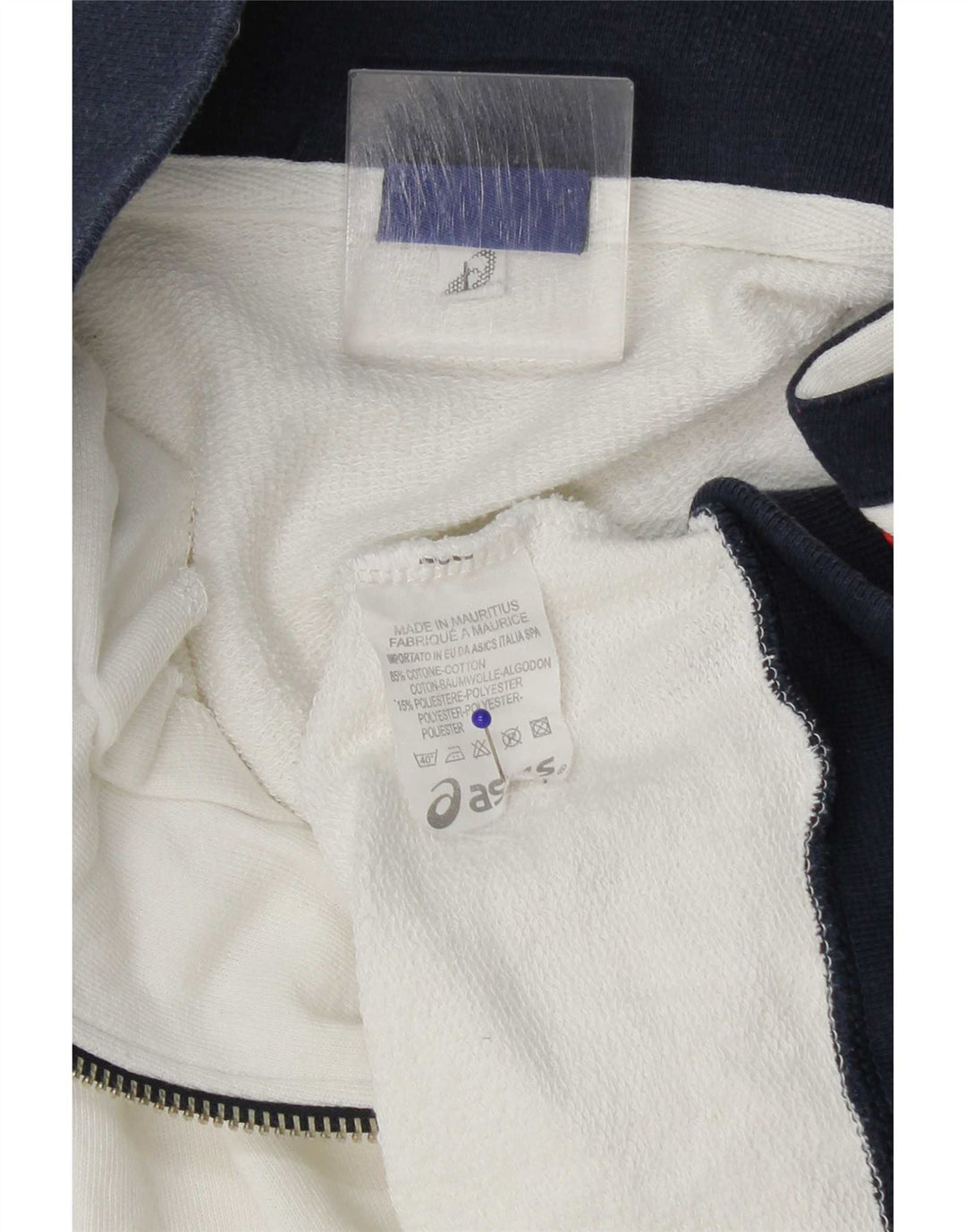 Asics Hombre Chándal Top Chaqueta Grande Blanco Colorblock Algodón