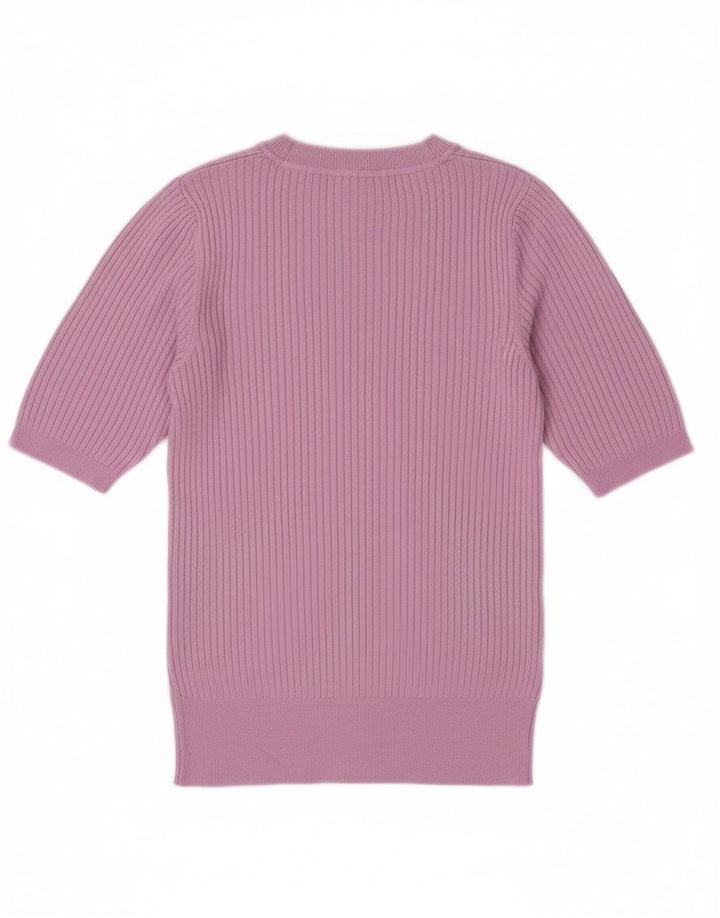Marks & Spencer Suéter de Cuello Redondo para Mujer UK 8 Small Púrpura