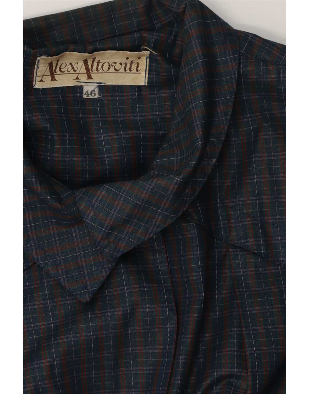 Alex Altoviti Chubasquero extragrande para mujer IT 46 Large Navy Blue Check