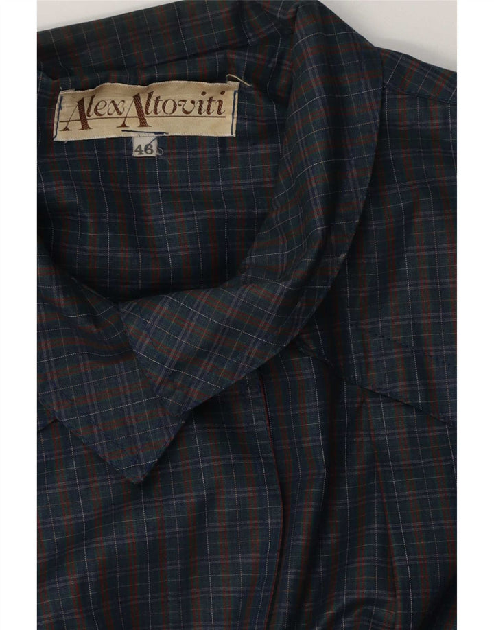 Alex Altoviti Chubasquero extragrande para mujer IT 46 Large Navy Blue Check