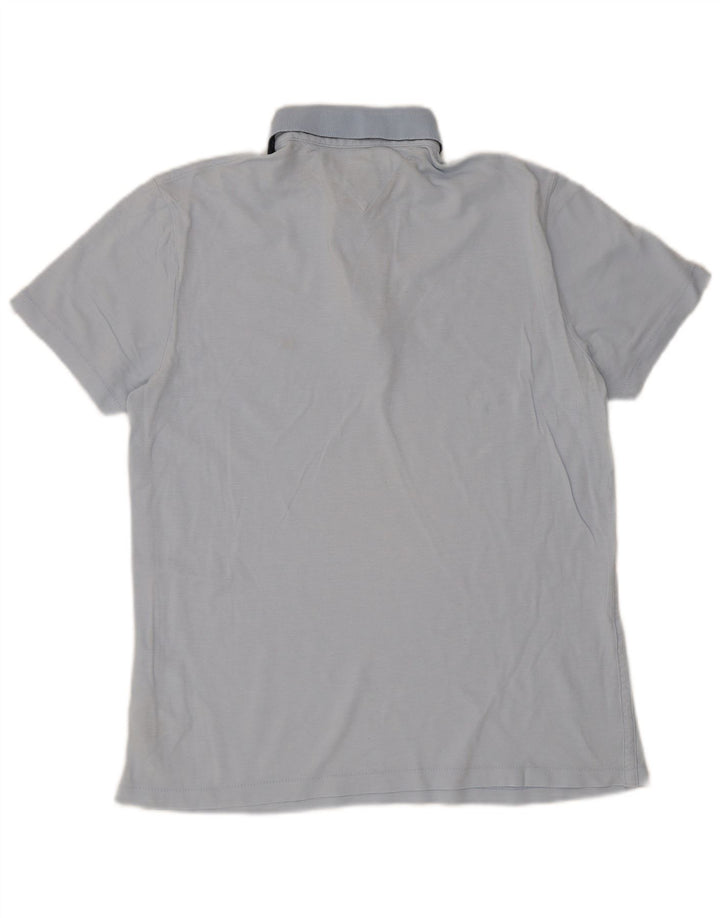 TOMMY HILFIGER Mens Regular Fit Polo Shirt Medium Blue Cotton
