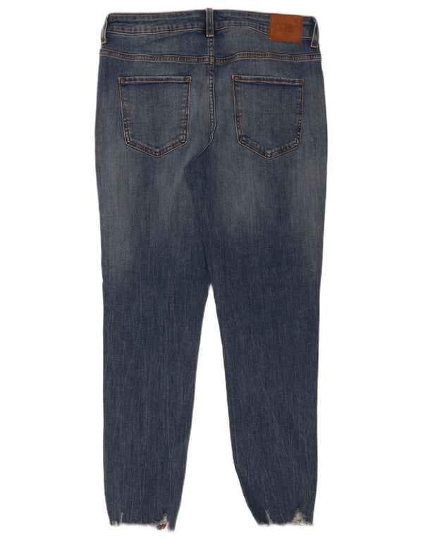 Zara Jeans Ajustados Desgastados para Mujer EU 40 Medium W30 L27 Algodón Azul