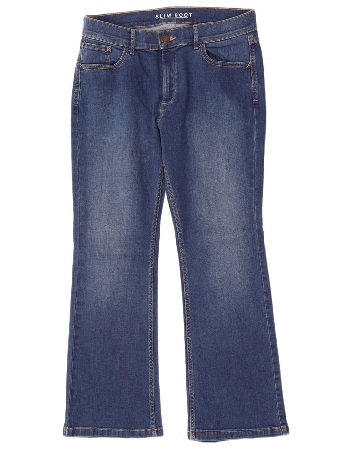Marks & Spencer Jeans Slim Bootcut para Mujer UK 12 Medium W30 L28 Algodón Azul