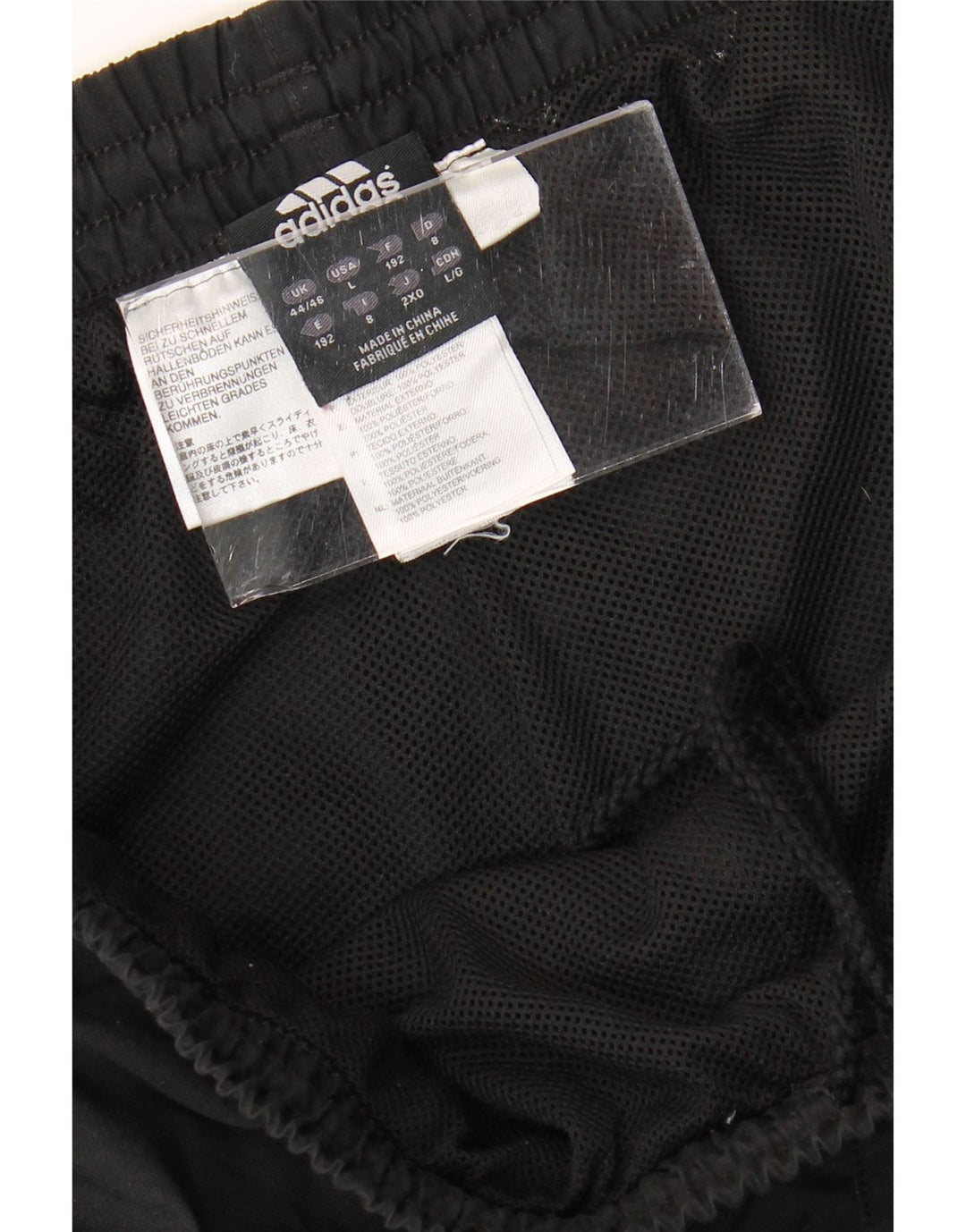 ADIDAS Pantalones de chándal para hombre UK 44/46 Large Negro Poliéster