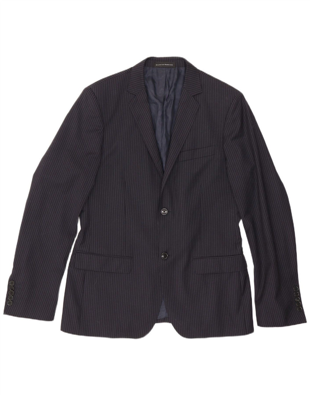 Massimo Rebecchi Chaqueta tipo blazer de 2 botones para hombre UK 38 Mediano Azul marino a rayas