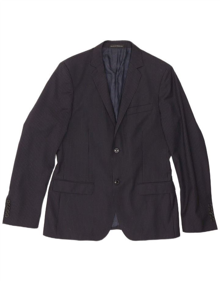 Massimo Rebecchi Chaqueta tipo blazer de 2 botones para hombre UK 38 Mediano Azul marino a rayas