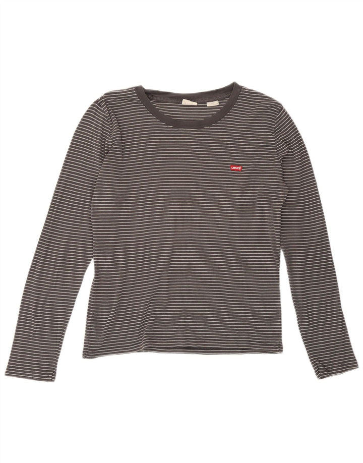 Levi's Top de manga larga para mujer UK 44 Algodón a rayas gris medio