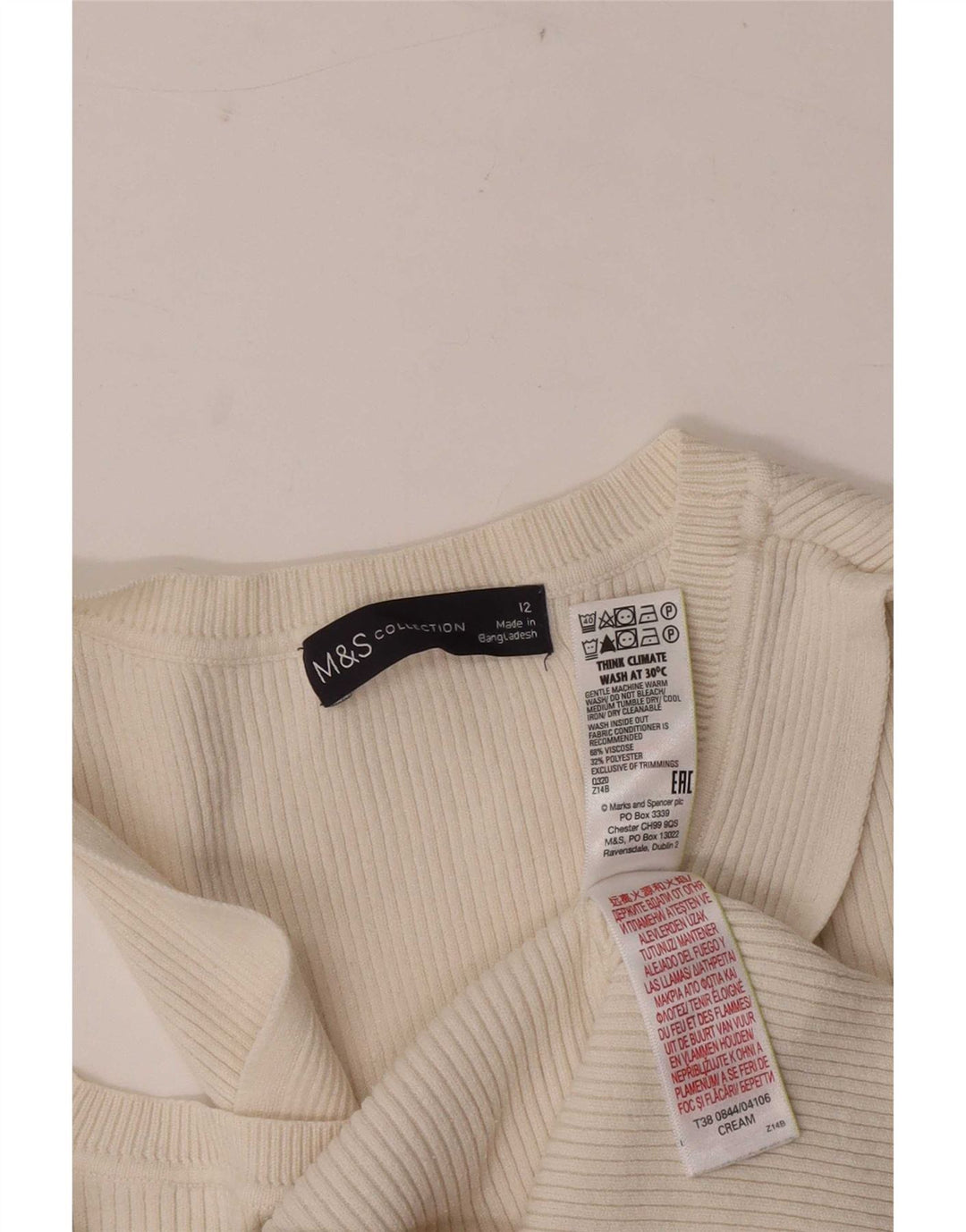 Marks & Spencer - Camiseta sin mangas para mujer, talla M, viscosa blanca