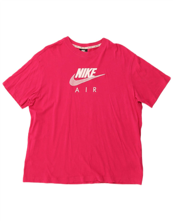 NIKE Hombre Air Graphic Camiseta Top Algodón Rosa Medio