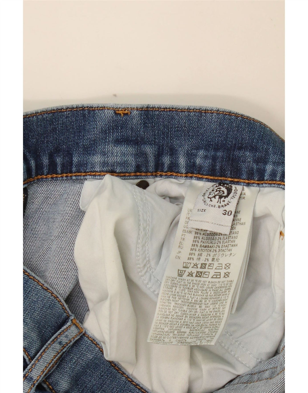 DIESEL Vaqueros Rectos Mujer W30 L27 Azul Algodón