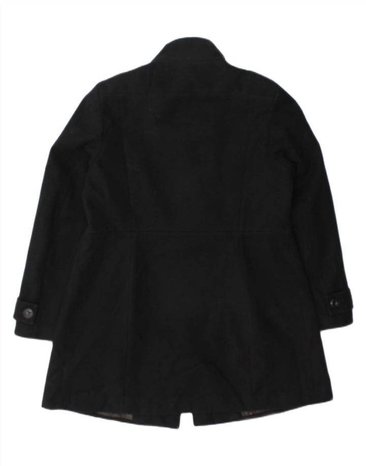 Marks & Spencer Abrigo cruzado para mujer UK 44 Poliéster negro mediano