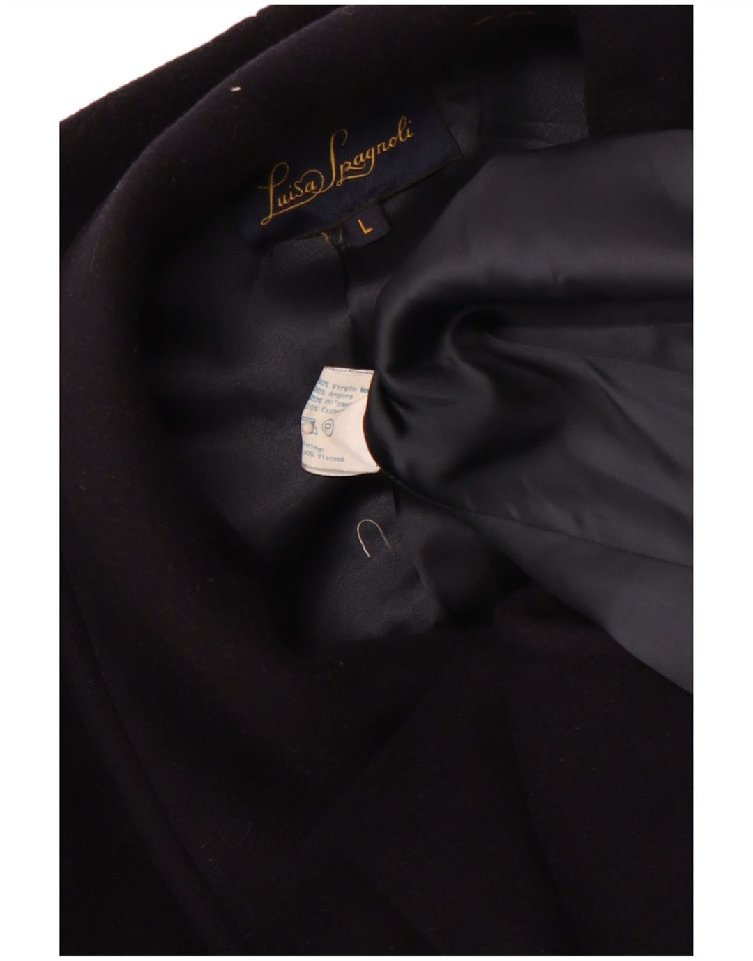 LUISA SPAGNOLI Abrigo extragrande para mujer Reino Unido 16 Lana virgen azul marino grande