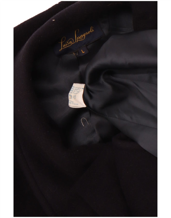 LUISA SPAGNOLI Abrigo extragrande para mujer Reino Unido 16 Lana virgen azul marino grande