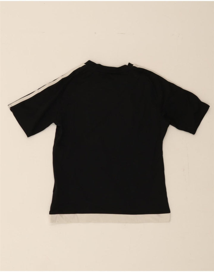ADIDAS Boys Climalite T-Shirt Top 9-10 Years Black Colourblock Polyester Vintage Adidas and Second-Hand Adidas from Messina Hembry 