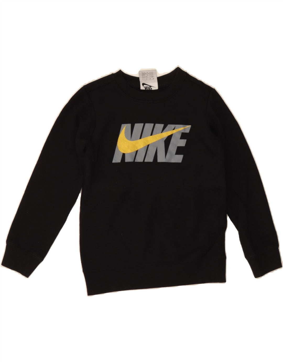 NIKE Girls Graphic Sweatshirt Jumper 5-6 Years Medium  Black Cotton Vintage Nike and Second-Hand Nike from Messina Hembry 