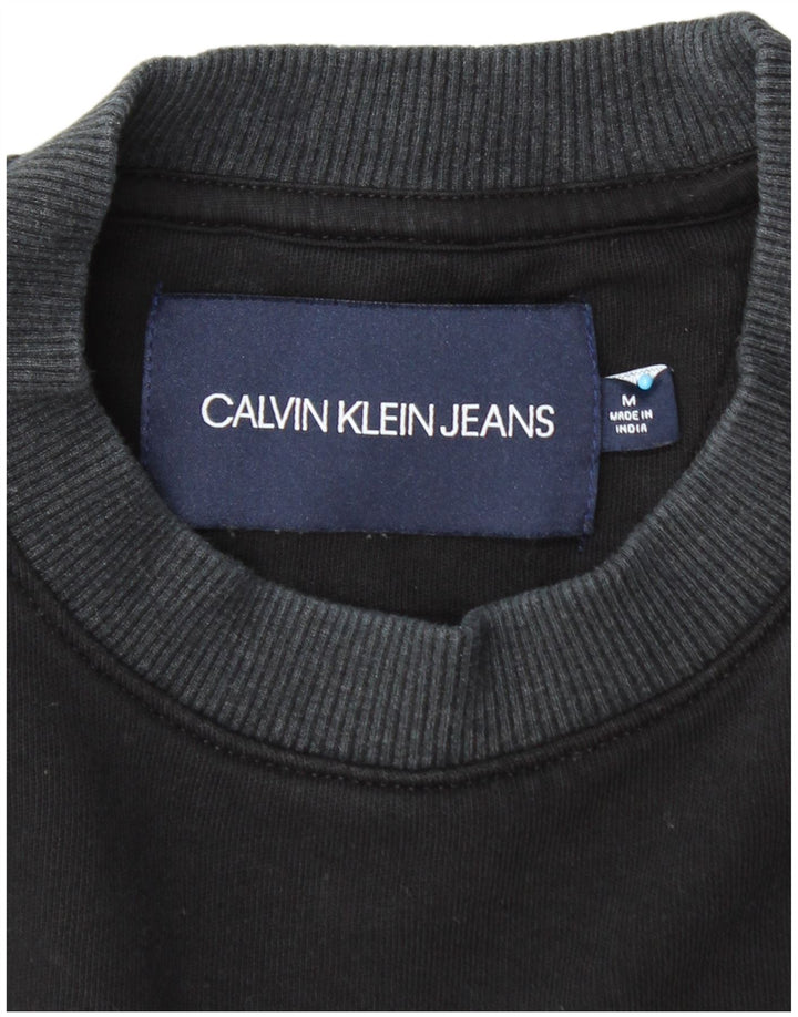 CALVIN KLEIN JEANS Sudadera para hombre Jumper Medium Negro Algodón