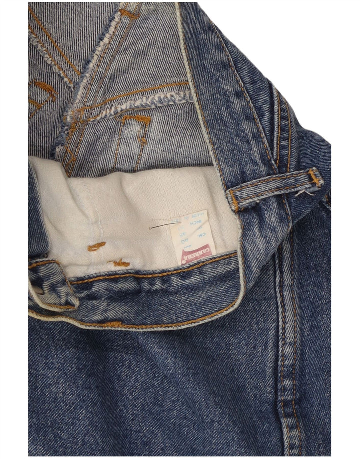Falda Vaquera Midi Carrera W30 Azul Medio Algodón