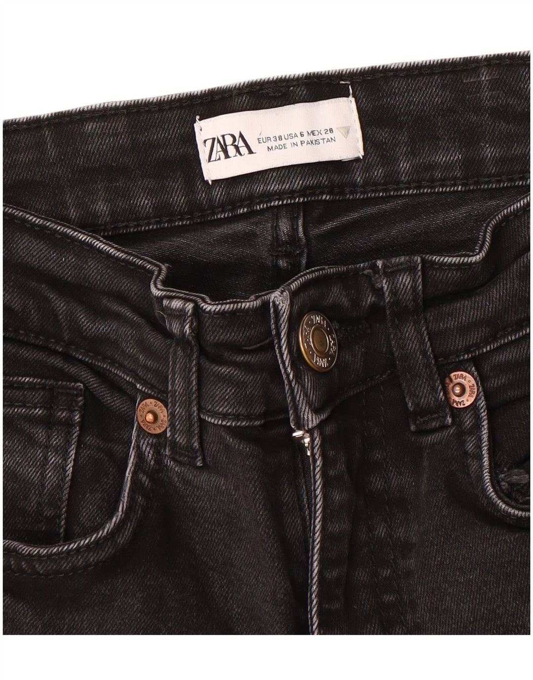 Zara Mujer Crop Bootcut Jeans EU 38 Small W28 L25 Negro