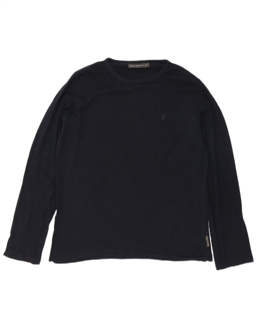French Connection Camiseta Hombre Manga Larga XL Algodón Azul Marino